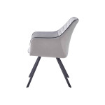 Paris Prix Chaise Matelassée En Velours "Amber" 85cm Gris