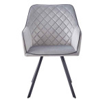 paris prix Chaise Matelassée en Velours "Amber" 85cm Gris