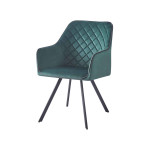 Paris Prix Chaise Matelassée En Velours "Amber" 85cm Vert