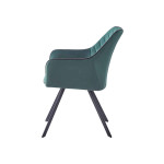 Paris Prix Chaise Matelassée En Velours "Amber" 85cm Vert