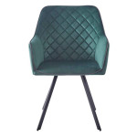 paris prix Chaise Matelassée en Velours "Amber" 85cm Vert