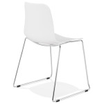 Paris Prix Chaise Moderne "Valkyrie" 82cm Blanc & Argent