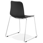 Paris Prix Chaise Moderne "Valkyrie" 82cm Noir & Argent