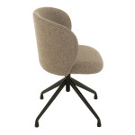 Paris Prix Chaise Pivotante En Lin "Gena" 56cm Marron