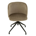 Paris Prix Chaise Pivotante En Velours "Gena" 56cm Gris Foncé