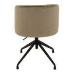 Paris Prix Chaise Pivotante En Velours "Gena" 56cm Gris Foncé
