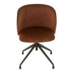Paris Prix Chaise Pivotante En Velours "Gena" 56cm Marron Foncé