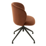 Paris Prix Chaise Pivotante En Velours "Gena" 56cm Marron Foncé