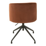 Paris Prix Chaise Pivotante En Velours "Gena" 56cm Marron Foncé