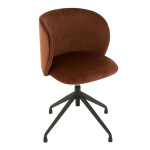 paris prix Chaise Pivotante en Velours "Gena" 56cm Marron Foncé