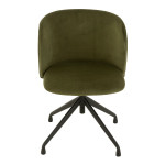 Paris Prix Chaise Pivotante En Velours "Gena" 56cm Vert Foncé