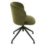 Paris Prix Chaise Pivotante En Velours "Gena" 56cm Vert Foncé