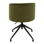 Paris Prix Chaise Pivotante En Velours "Gena" 56cm Vert Foncé