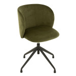 paris prix Chaise Pivotante en Velours "Gena" 56cm Vert Foncé