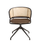 Paris Prix Chaise Pivotante En Velours "Sonya" 74cm Marron