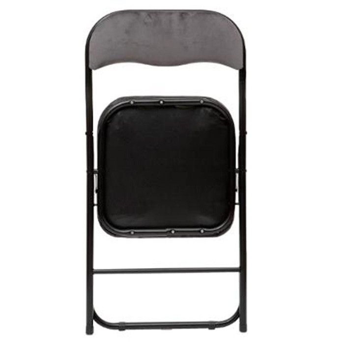 Paris Prix Chaise Pliante En Velours "Basic" 79cm Gris