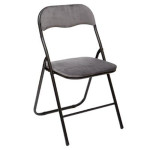 paris prix Chaise Pliante en Velours "Basic" 79cm Gris