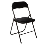 paris prix Chaise Pliante en Velours "Basic" 79cm Noir