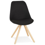 paris prix Chaise Scandinave "Lademo" 82cm Noir & Naturel