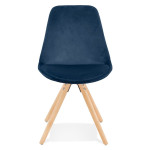 Paris Prix Chaise Vintage En Velours "Marty" 84cm Bleu
