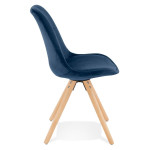 Paris Prix Chaise Vintage En Velours "Marty" 84cm Bleu