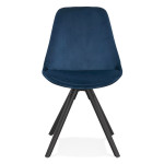 Paris Prix Chaise Vintage En Velours "Marty" 84cm Bleu & Noir