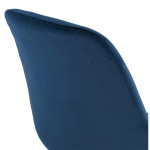 Paris Prix Chaise Vintage En Velours "Marty" 84cm Bleu & Noir