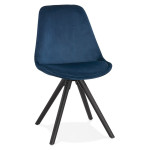 paris prix Chaise Vintage en Velours "Marty" 84cm Bleu & Noir