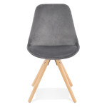 Paris Prix Chaise Vintage En Velours "Marty" 84cm Gris