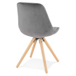 Paris Prix Chaise Vintage En Velours "Marty" 84cm Gris
