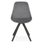 Paris Prix Chaise Vintage En Velours "Marty" 84cm Gris & Noir