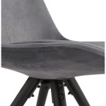 Paris Prix Chaise Vintage En Velours "Marty" 84cm Gris & Noir