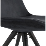Paris Prix Chaise Vintage En Velours "Marty" 84cm Noir