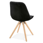 Paris Prix Chaise Vintage En Velours "Marty" 84cm Noir & Naturel