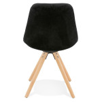 Paris Prix Chaise Vintage En Velours "Marty" 84cm Noir & Naturel