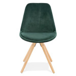 Paris Prix Chaise Vintage En Velours "Marty" 84cm Vert