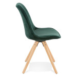 Paris Prix Chaise Vintage En Velours "Marty" 84cm Vert
