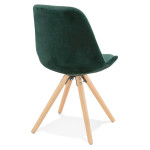 Paris Prix Chaise Vintage En Velours "Marty" 84cm Vert