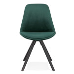 Paris Prix Chaise Vintage En Velours "Marty" 84cm Vert & Noir