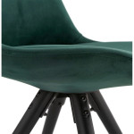 Paris Prix Chaise Vintage En Velours "Marty" 84cm Vert & Noir