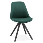 paris prix Chaise Vintage en Velours "Marty" 84cm Vert & Noir