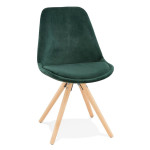 paris prix Chaise Vintage en Velours "Marty" 84cm Vert
