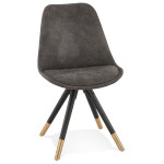 paris prix Chaise Vintage "Kili" 83cm Gris Foncé & Noir