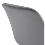Paris Prix Chaise Vintage Velours & Bois "Kili" 83cm Gris & Noir