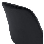 Paris Prix Chaise Vintage Velours & Bois "Kili" 83cm Noir