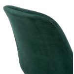 Paris Prix Chaise Vintage Velours & Bois "Kili" 83cm Vert & Noir