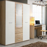 Paris Prix Chambre Complète Enfant 4P "Dino III" Chêne & Blanc