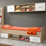 Paris Prix Chambre Complète Enfant 4P "Dino III" Chêne & Blanc