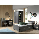 paris prix Chambre Complète Enfant 7P "London" Gris Anthracite