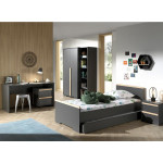 paris prix Chambre Complète Enfant 7P "London II" Gris Anthracite